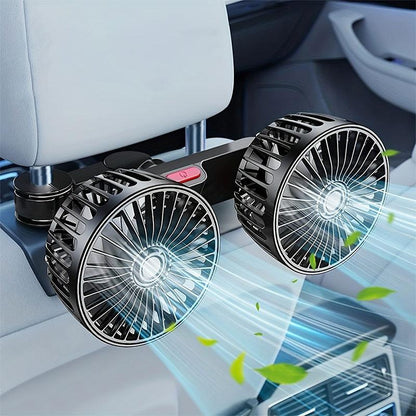 🌞Free Shipping & 50% OFF🔥Dual Head USB Car Seat Fan, 3-Speed 360° Rotatable