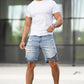 Men's Ripped Denim Short - Light Blue