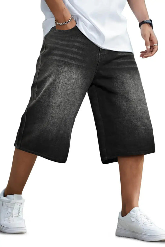 Men's Loose Denim Short - Dark Grey