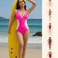 👙2026 NEW TYPE 50% OFF✨Women's Color Block Shapewear One Piece Swimsuit