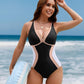 👙2026 NEW TYPE 50% OFF✨Women's Color Block Shapewear One Piece Swimsuit