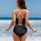 👙2026 NEW TYPE 50% OFF✨Women's Color Block Shapewear One Piece Swimsuit