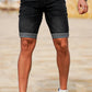Men Black Denim Short - Crimping