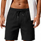 Men's Drawstring Casual Linen Shorts - Black