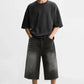 Men's Loose Denim Short - Dark Grey