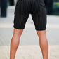 Men's Black Chino Short - Vertical Stripe