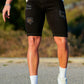Men's Ripped Short Jean - Black