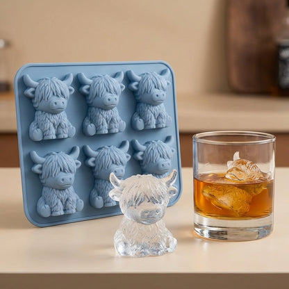 ⏳Last Day Special Price!!🐮 Mini Highland Cow Ice Cube Mold – Cute 3D Ice for Drinks, Parties & Gifts