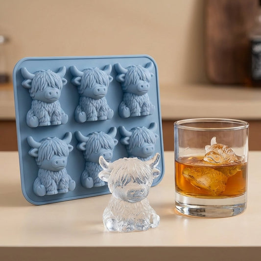 ⏳Last Day Special Price!!🐮 Mini Highland Cow Ice Cube Mold – Cute 3D Ice for Drinks, Parties & Gifts
