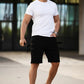 Men's Denim Short - Black And Webbing
