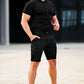 Men's Black Chino Short - Stripe