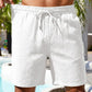 Men's Drawstring Casual Linen Shorts - White