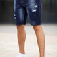 Men's Denim Short - Ripped And Dark Blue