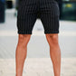 Men's Black Chino Short - Vertical Stripe