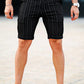 Men's Black Chino Short - Stripe
