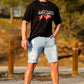 Men's Light Blue Ripped Short