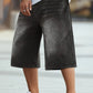 Men's Loose Denim Short - Dark Grey