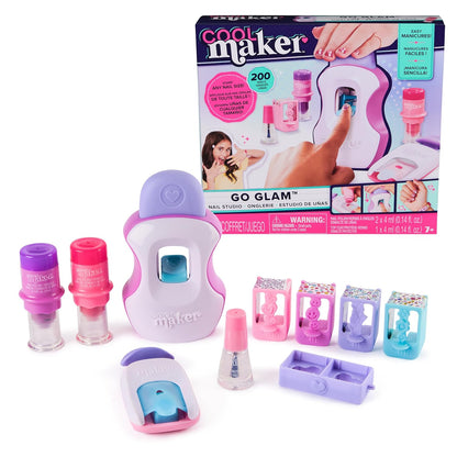 ⏰️Last Day For Free Shipping⌛️Cool Maker, GO Glam Studio Nail Kit, Style 200 Nails, 4 Designs, 2 Polish Applicators & Mask , Arts and Crafts for Ages 7 and up