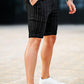 Men's Black Chino Short - Stripe