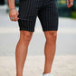 Men's Black Chino Short - Vertical Stripe