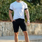 Men's Solid Color Chino Short - Black