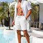 Men's Drawstring Casual Linen Shorts - White