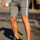 Mens Chinos Shorts - Grey Lattice