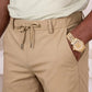 Men's Casual Drawstring Shorts - Khaki