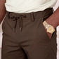 Men's Casual Drawstring Shorts - Brown