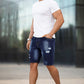 Men's Denim Short - Ripped And Dark Blue