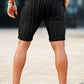 Men's Black Chino Short - Stripe