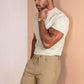 Men's Casual Drawstring Shorts - Khaki