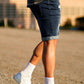 Men's Ripped Denim Short - Slim Fit