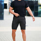 Men's Black Chino Short - Vertical Stripe