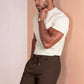Men's Casual Drawstring Shorts - Brown