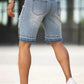 Men's Ripped Denim Short - Light Blue