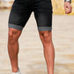 Men Black Denim Short - Crimping