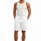Men's Drawstring Casual Linen Shorts - White