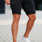 Men's Black Chino Short - Vertical Stripe