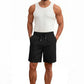 Men's Drawstring Casual Linen Shorts - Black