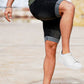 Men Black Denim Short - Crimping