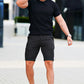 Men's Black Chino Short - Vertical Stripe
