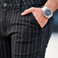 Men's Black Chino Short - Stripe