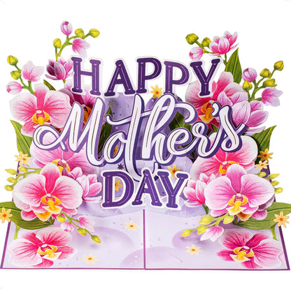 🔥Happy Mothers Day Orchids Pop Up Card - 5" x 7"