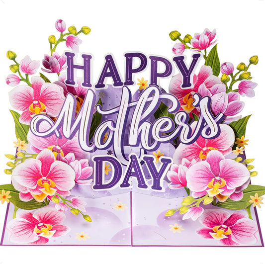 🔥Happy Mothers Day Orchids Pop Up Card - 5" x 7"
