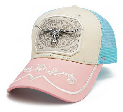🤠 Pink Western Hat – Classic Yellowstone-Inspired Cowboy Hat with Bull Pin 🐂✨