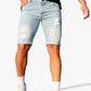Men's Light Blue Ripped Short