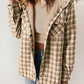 ☘️50% OFF🔥Women's Fall Thickened Flannel Long Sleeve Plaid Jacket Coat with Hood