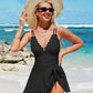🎁New Arrival✨Last Day Promotion 60% OFF🌟Deep V Knot Detail Skirted Swimsuit