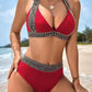 🔥Last Day Promotion 56% OFF🔥Sexy V-neck Women's Holiday Swimsuit With Wavy Pattern